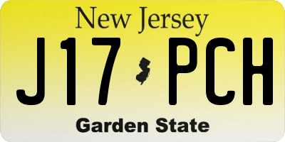 NJ license plate J17PCH