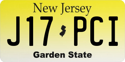 NJ license plate J17PCI