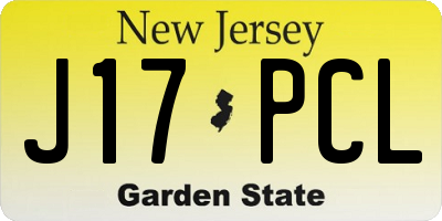 NJ license plate J17PCL