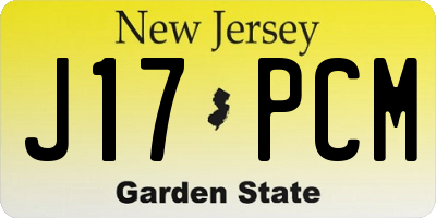 NJ license plate J17PCM