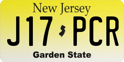 NJ license plate J17PCR