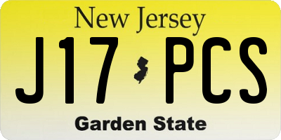 NJ license plate J17PCS