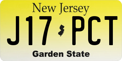 NJ license plate J17PCT
