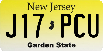 NJ license plate J17PCU