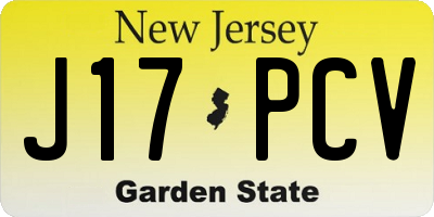 NJ license plate J17PCV