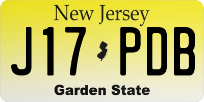 NJ license plate J17PDB