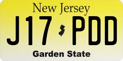 NJ license plate J17PDD