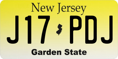 NJ license plate J17PDJ