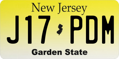 NJ license plate J17PDM