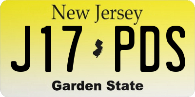 NJ license plate J17PDS