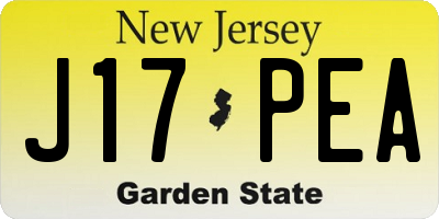 NJ license plate J17PEA