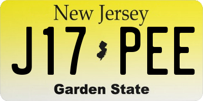 NJ license plate J17PEE