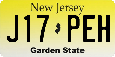 NJ license plate J17PEH