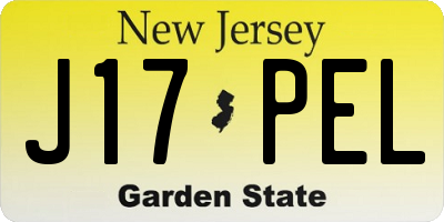 NJ license plate J17PEL