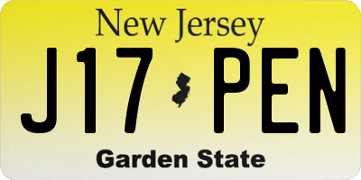 NJ license plate J17PEN