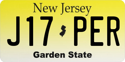 NJ license plate J17PER