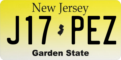 NJ license plate J17PEZ