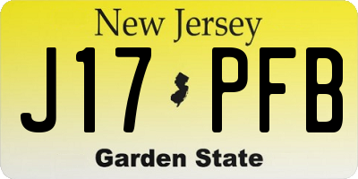 NJ license plate J17PFB