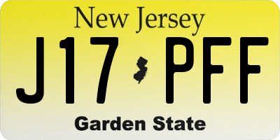 NJ license plate J17PFF