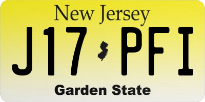 NJ license plate J17PFI