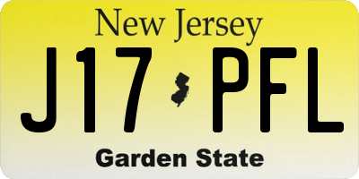 NJ license plate J17PFL