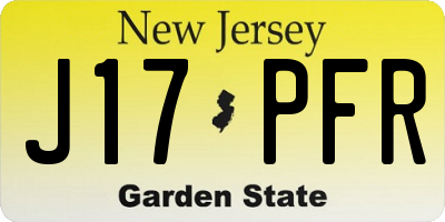 NJ license plate J17PFR