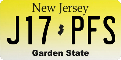 NJ license plate J17PFS