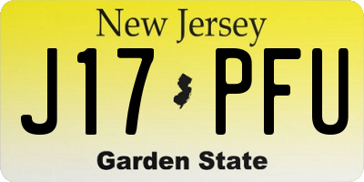 NJ license plate J17PFU