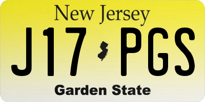 NJ license plate J17PGS