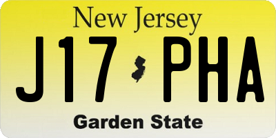NJ license plate J17PHA
