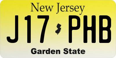 NJ license plate J17PHB