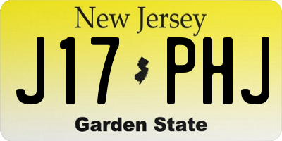 NJ license plate J17PHJ