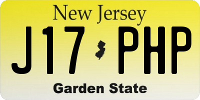 NJ license plate J17PHP