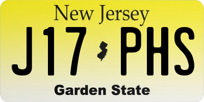 NJ license plate J17PHS