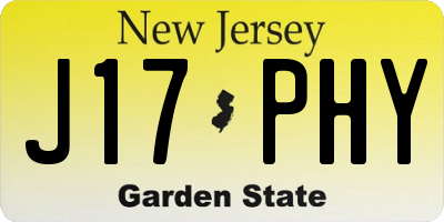 NJ license plate J17PHY