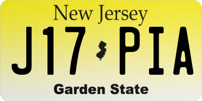NJ license plate J17PIA