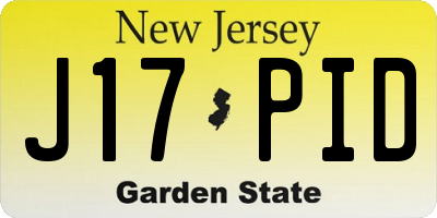 NJ license plate J17PID