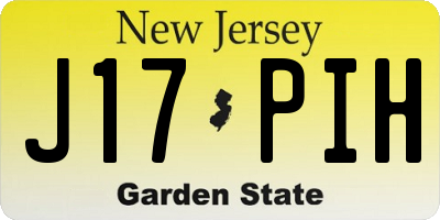 NJ license plate J17PIH