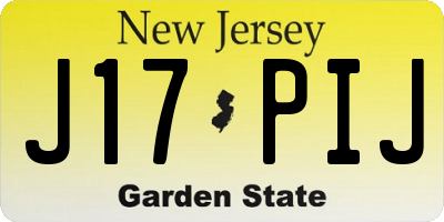 NJ license plate J17PIJ