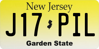NJ license plate J17PIL