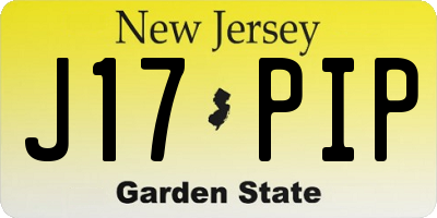 NJ license plate J17PIP