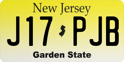 NJ license plate J17PJB