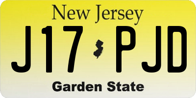 NJ license plate J17PJD