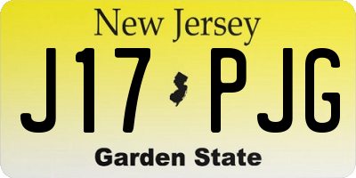 NJ license plate J17PJG