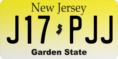 NJ license plate J17PJJ