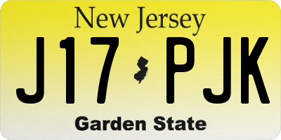 NJ license plate J17PJK