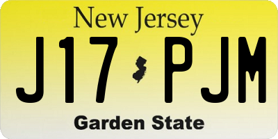 NJ license plate J17PJM