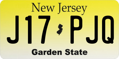 NJ license plate J17PJQ