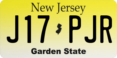 NJ license plate J17PJR