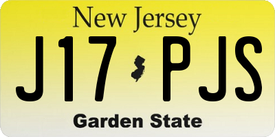 NJ license plate J17PJS
